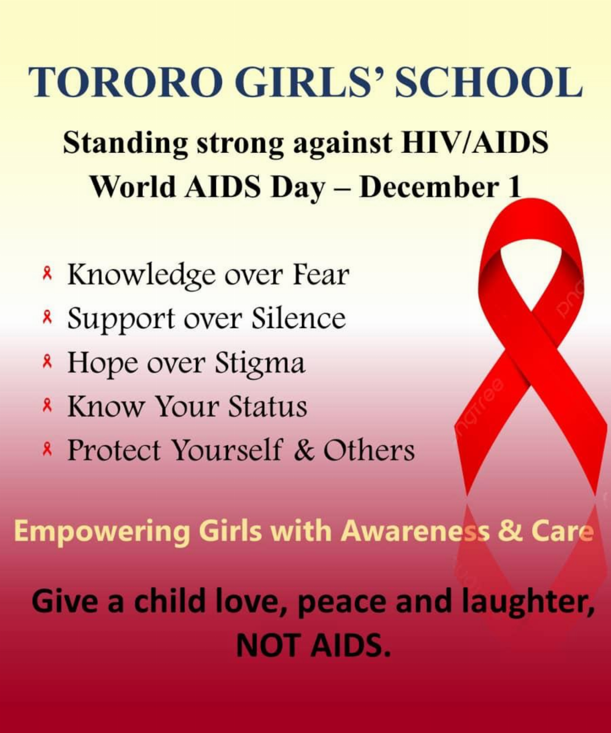 WORLD AIDS DAY AT TORORO GIRLS’ SCHOOL