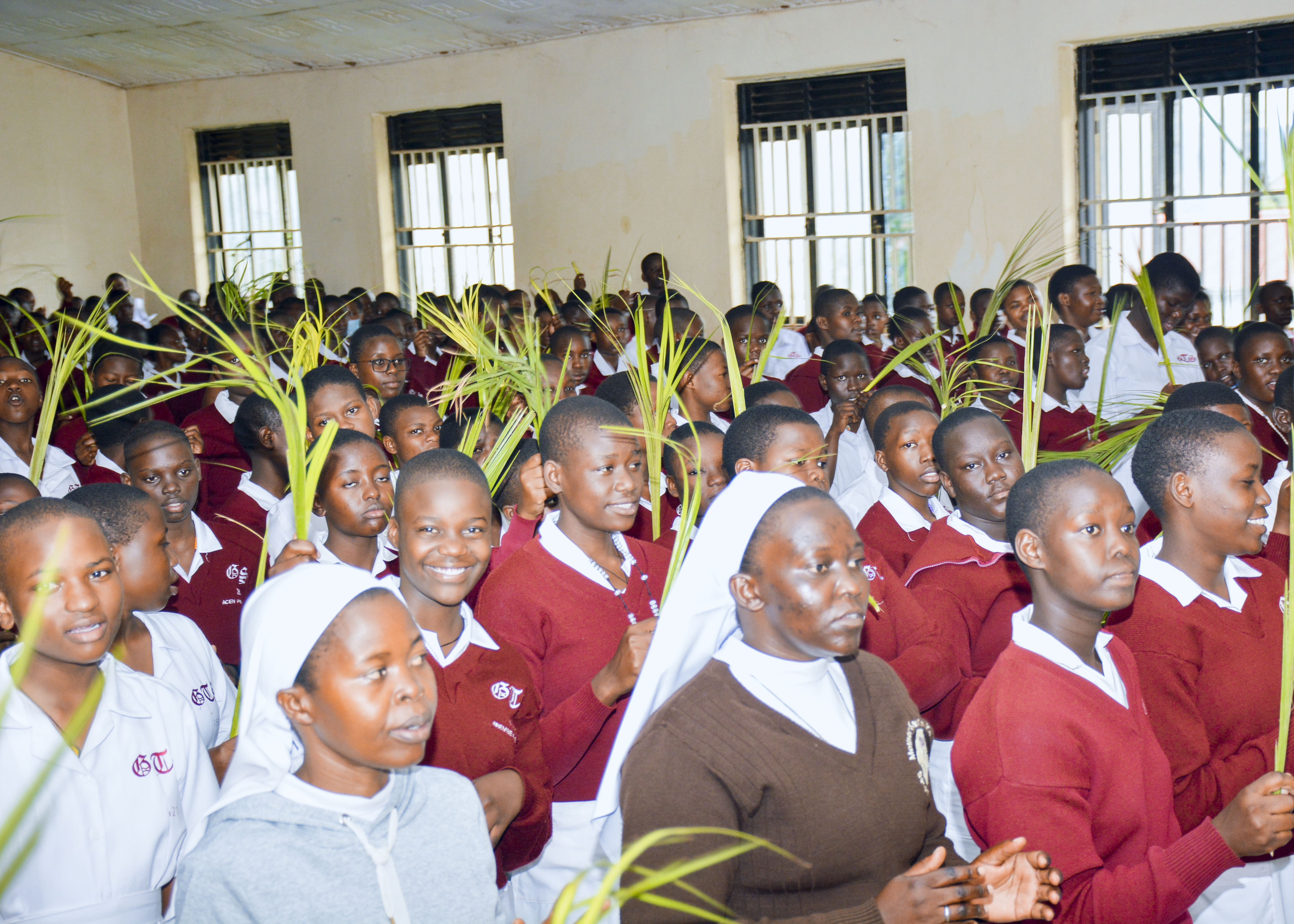 Palm Sunday celebrations in Tororo Girls' School